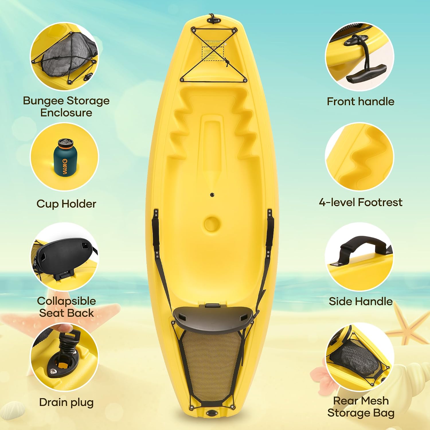 Каяк с веслом 6,5 футов, прогу – обзор и цена Fishing Kayak Paddle