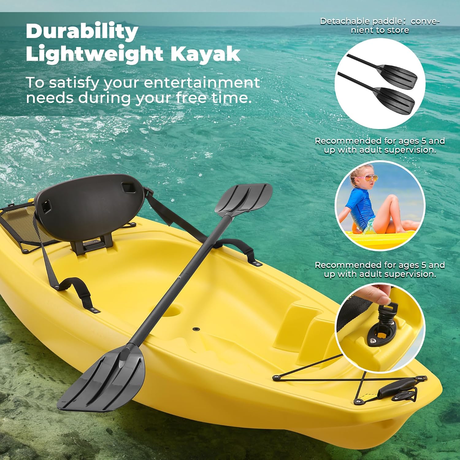 Каяк с веслом 6,5 футов, прогу – обзор и цена Fishing Kayak Paddle